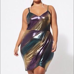Fashion To Figure Daleyza Metallic Tank Dress NWT